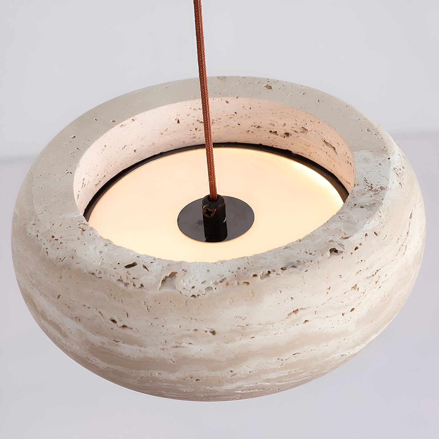 Pendant Light Travertine Stone in Wabi Sabi Style | Sorava