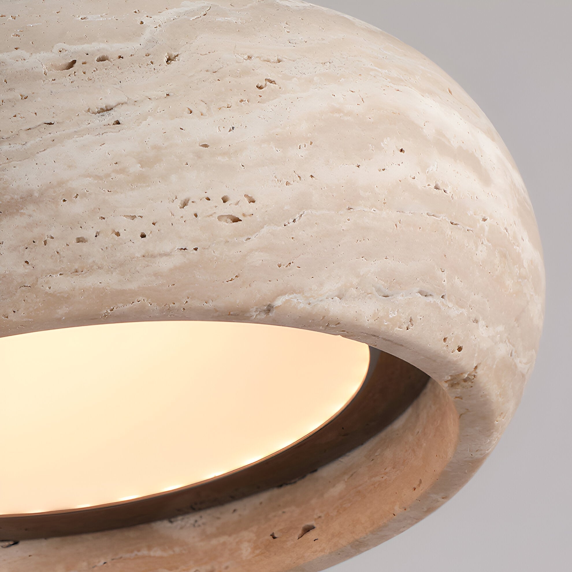 Pendant Light Travertine Stone in Wabi Sabi Style | Sorava