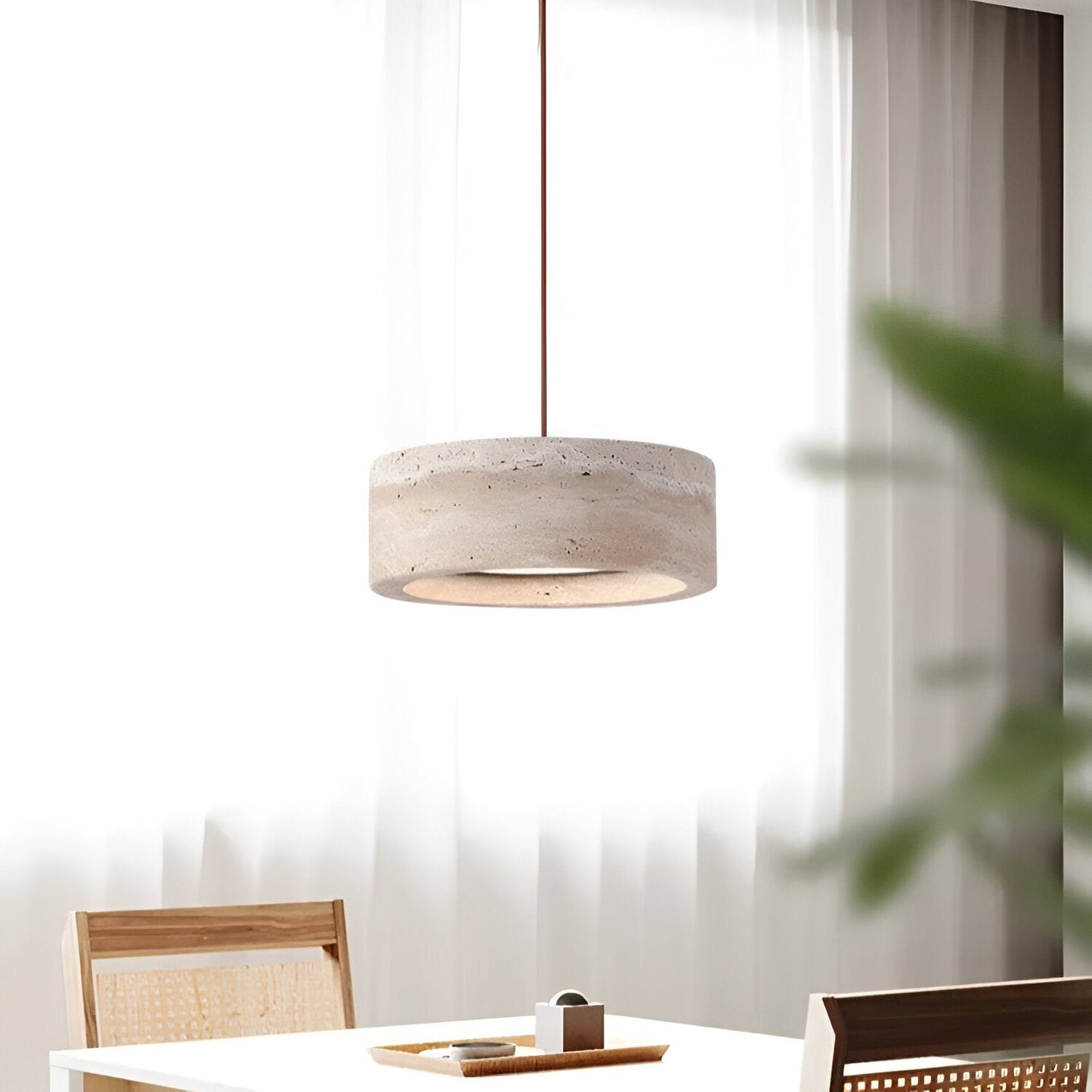Pendant Light Travertine Stone in Wabi Sabi Style | Sorava