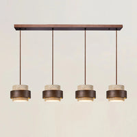Pendant Light Travertine Stone with Walnut Detail Modern | Travere