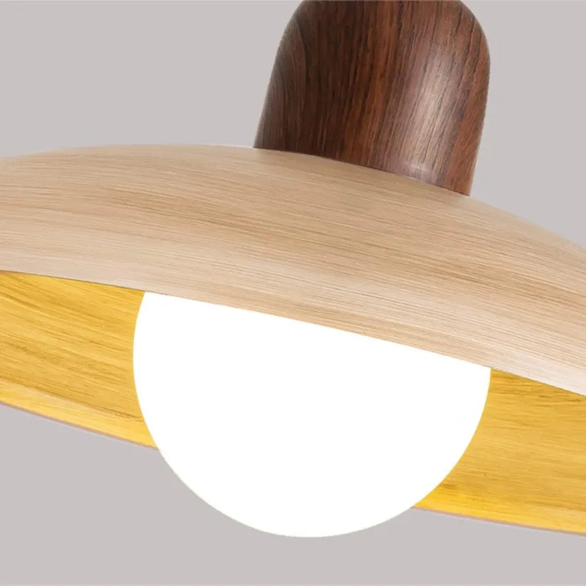 Pendant Light Walnut Finish Japanese Wabi-Sabi Style | Noraku