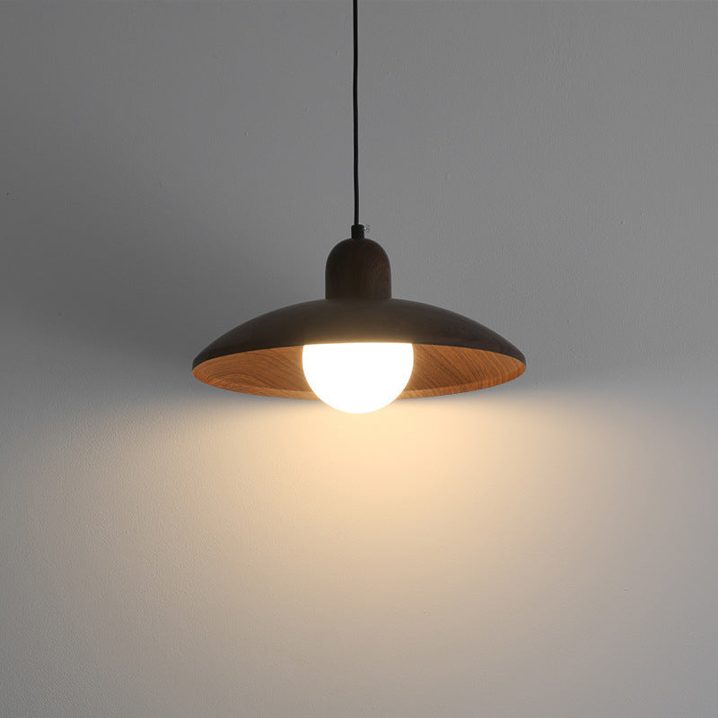 Pendant Light Walnut Finish Japanese Wabi-Sabi Style | Noraku