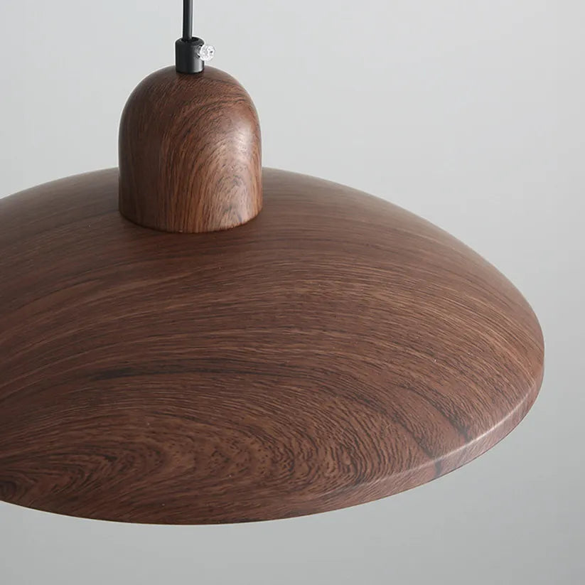 Pendant Light Walnut Finish Japanese Wabi-Sabi Style | Noraku