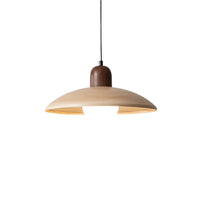 Pendant Light Walnut Finish Japanese Wabi-Sabi Style | Noraku