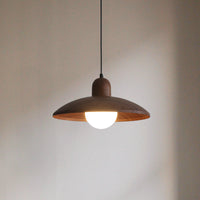 Pendant Light Walnut Finish Japanese Wabi-Sabi Style | Noraku
