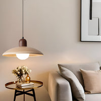 Pendant Light Walnut Finish Japanese Wabi-Sabi Style | Noraku