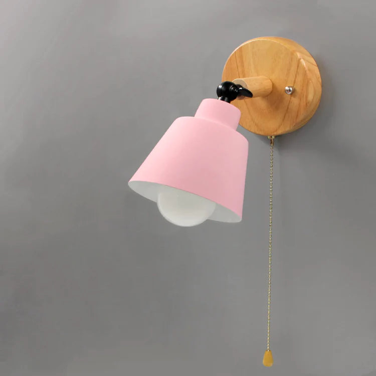 Pendant Light Wood Metal with Pull Chain Scandinavian | Devora