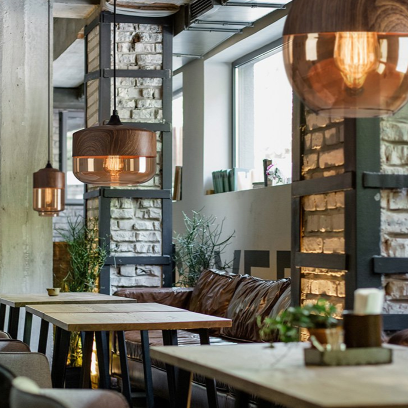 Pendant Light Wood and Glass Nordic Style | Norvemi