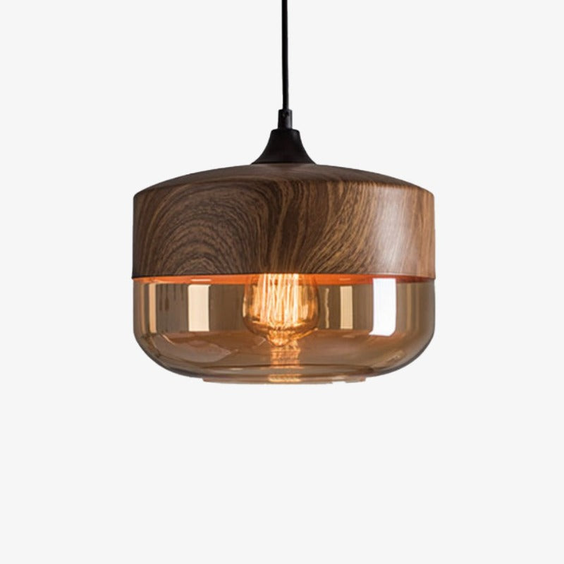 Pendant Light Wood and Glass Nordic Style | Norvemi