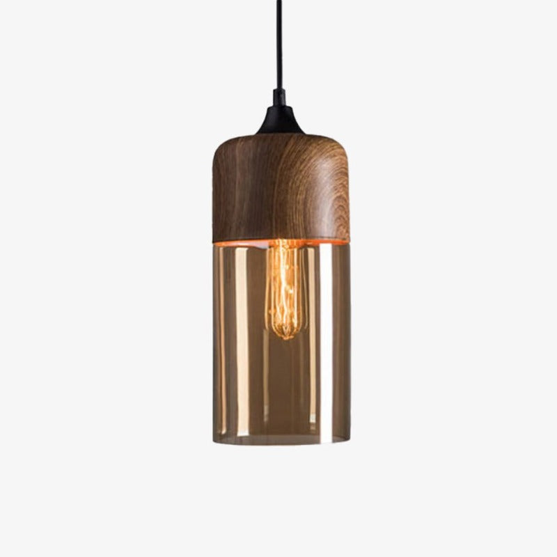 Pendant Light Wood and Glass Nordic Style | Norvemi