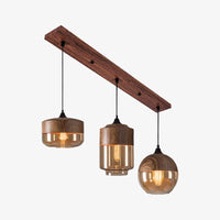 Pendant Light Wood and Glass Nordic Style | Norvemi