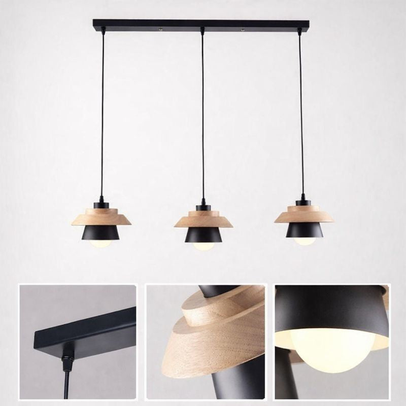 Pendant Light Wood and Metal Nordic LED Design | Nordeva