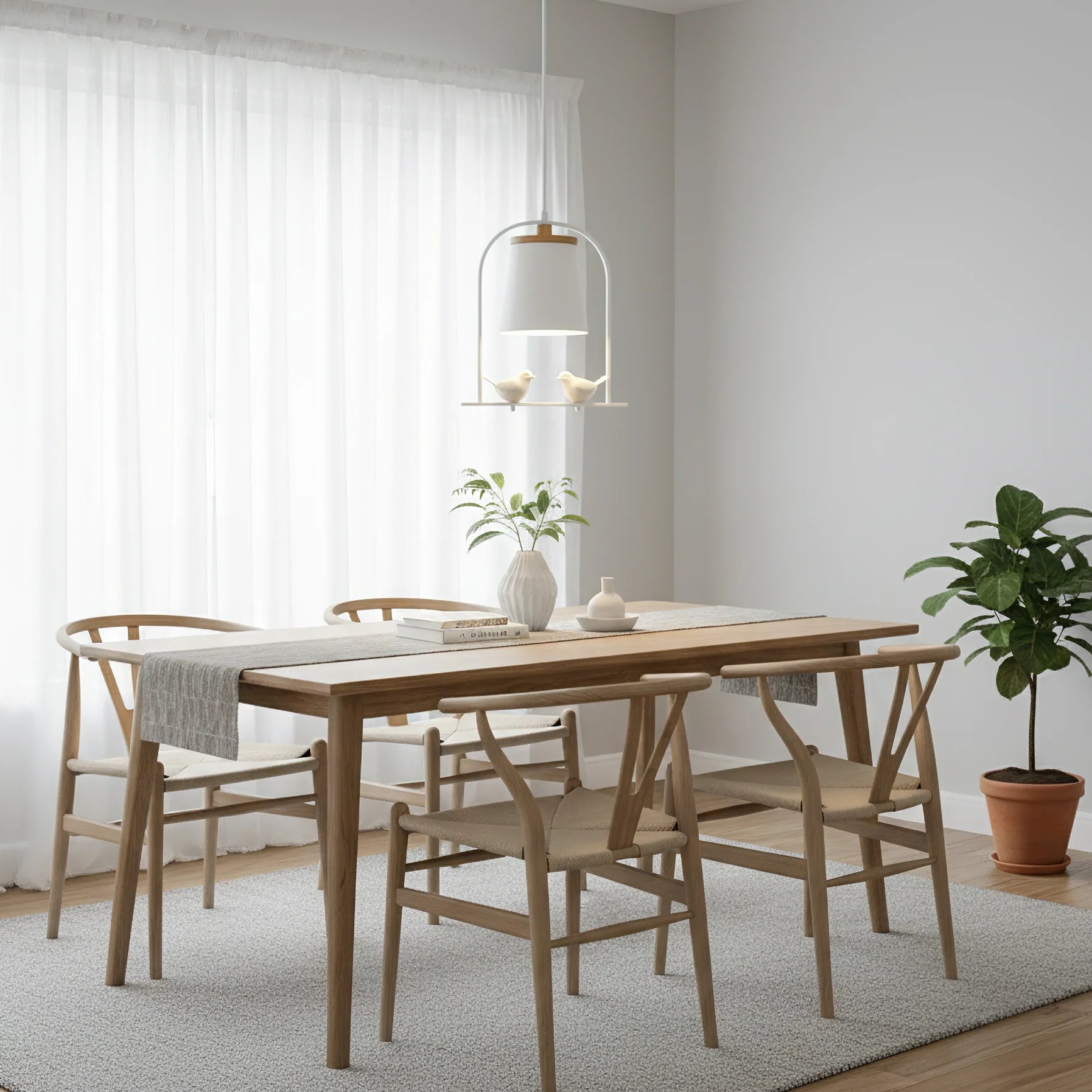 Pendant Light with Bird Details Scandinavian Interior | Arandis