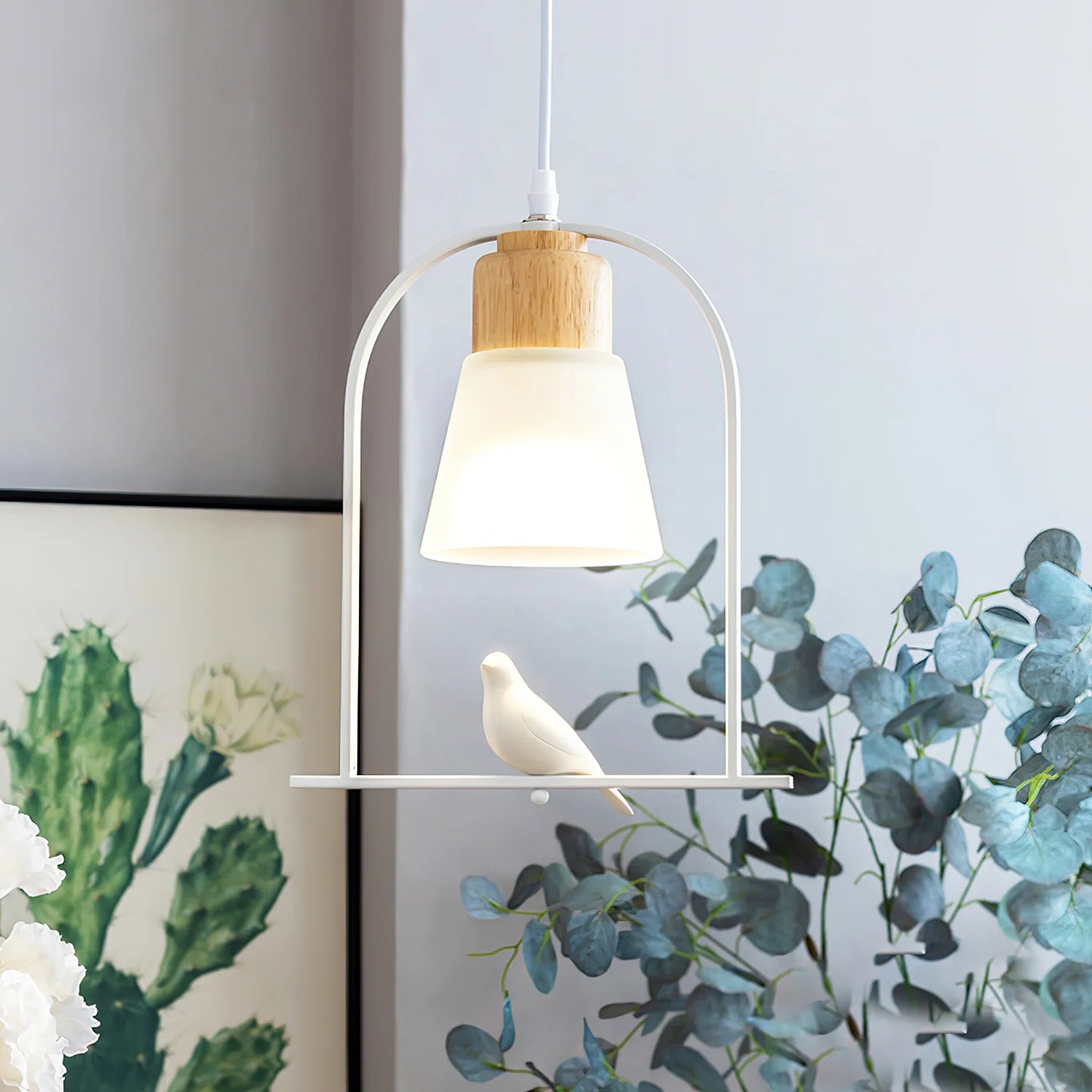 Pendant Light with Bird Details Scandinavian Interior | Arandis