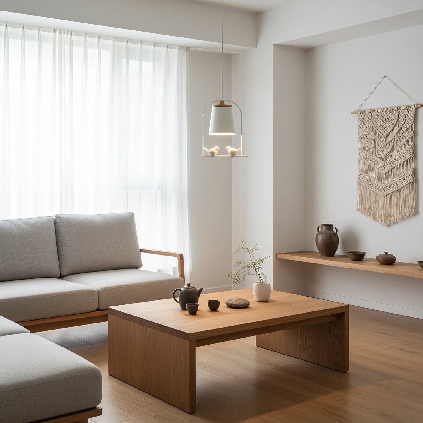 Pendant Light with Bird Details Scandinavian Interior | Arandis