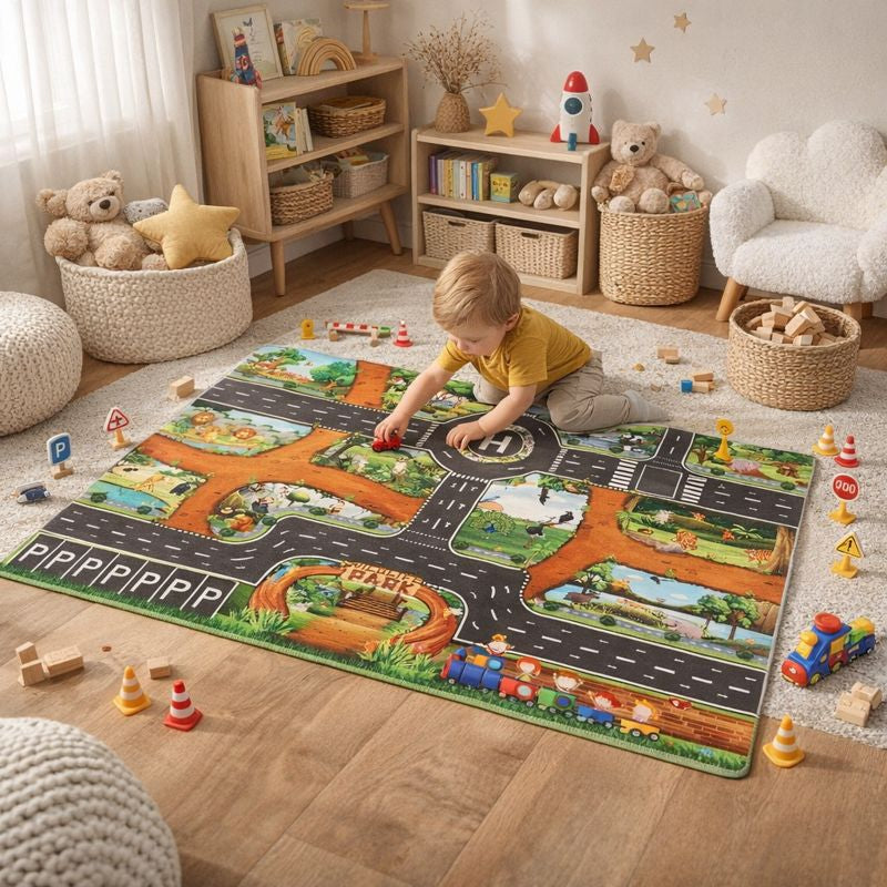 Play Mat City Traffic Road Map with Parking Roads | Urbino
