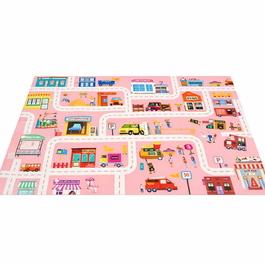 Play Mat Flannel Rug with City Road Print Kids Room | Rovelin