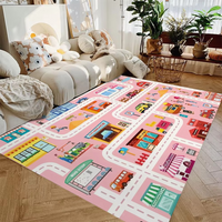Play Mat Flannel Rug with City Road Print Kids Room | Rovelin