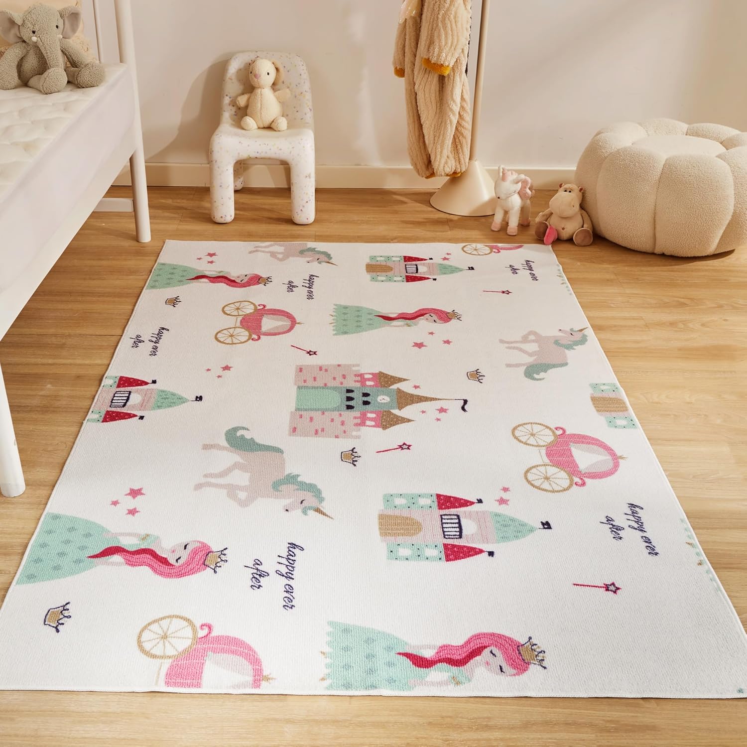 Play Mat Princess Castle Kids Rug for Playroom | Elowin