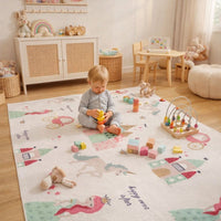 Play Mat Princess Castle Kids Rug for Playroom | Elowin