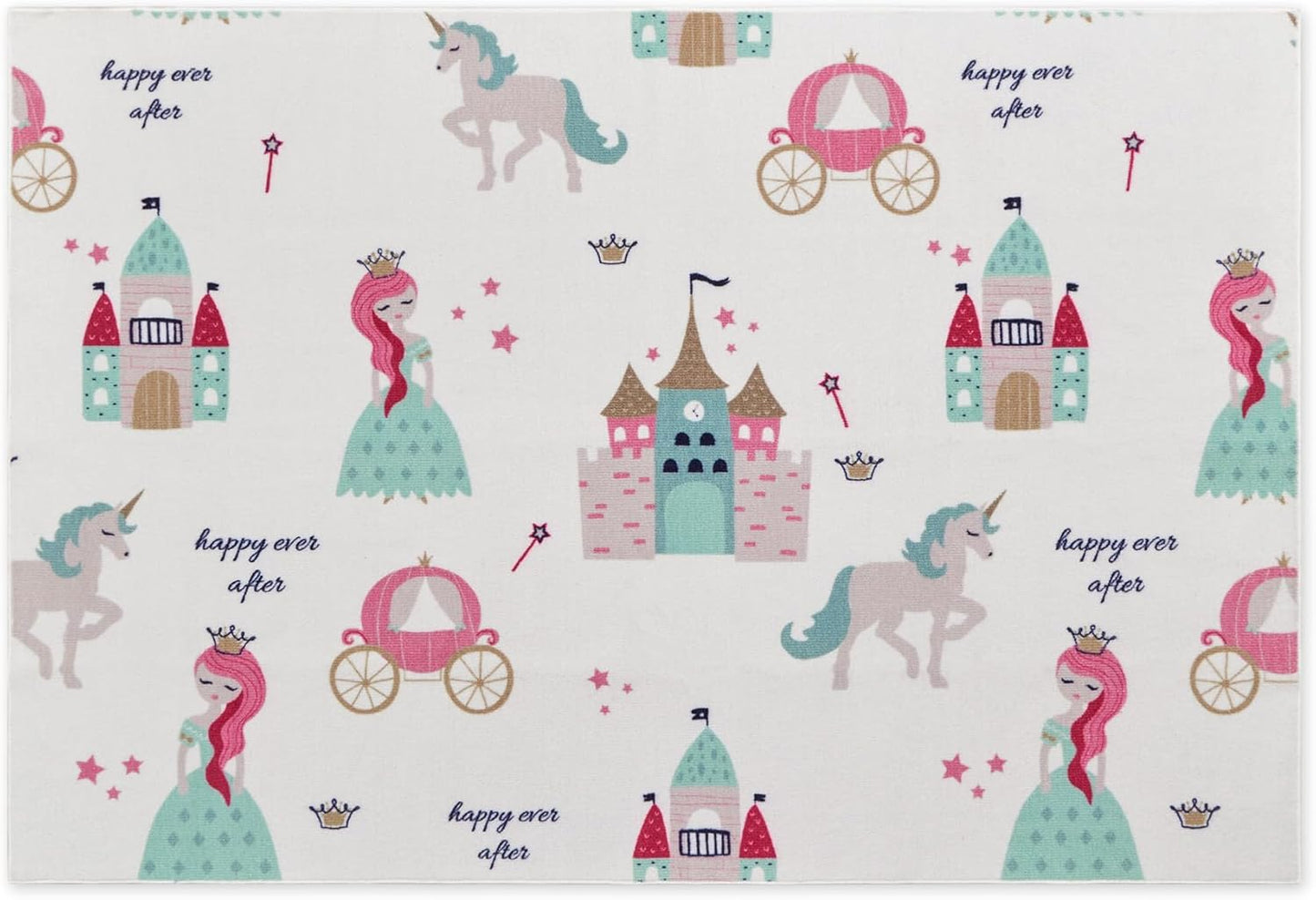 Play Mat Princess Castle Kids Rug for Playroom | Elowin