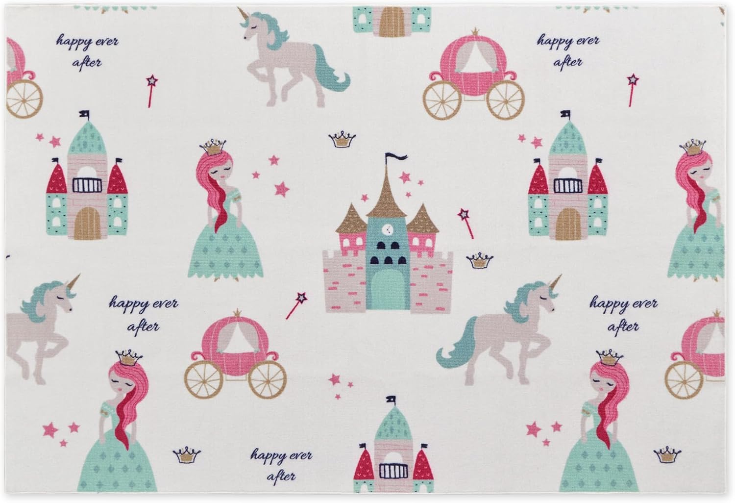 Play Mat Princess Castle Kids Rug for Playroom | Elowin