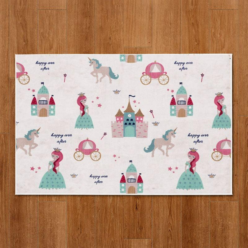 Play Mat Princess Castle Kids Rug for Playroom | Elowin