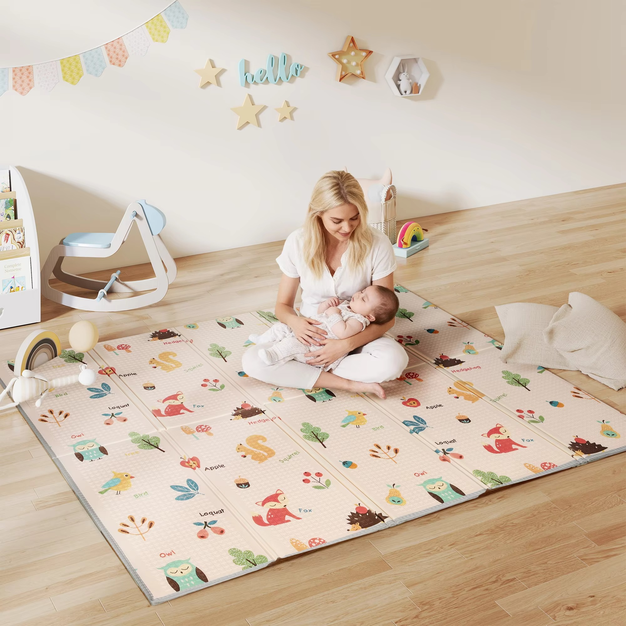 Play Mat Reversible Foldable Baby Activity Rug Multicolor | Aiyapo