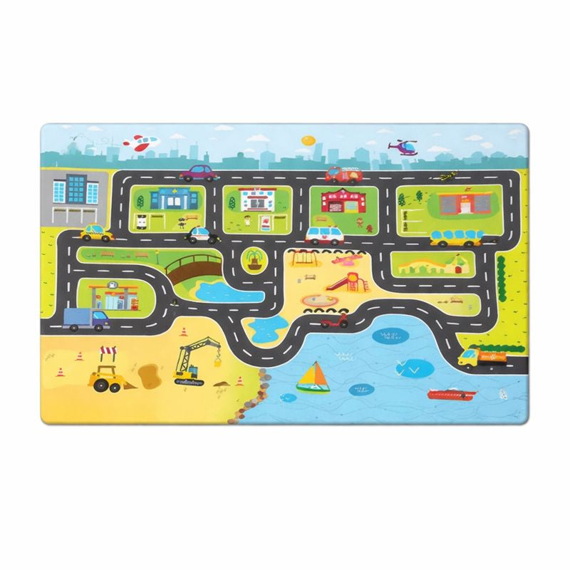 Play Mat Road Design Kids Floor Rug Modern | Rovito
