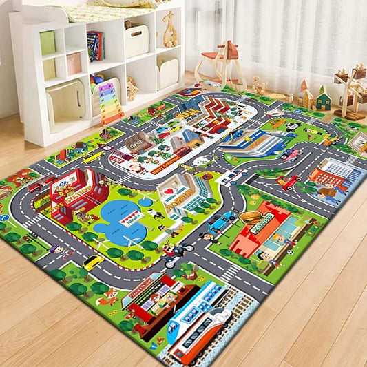 Play Mat Road Game Carpet Modern Playroom Use | Ruvano