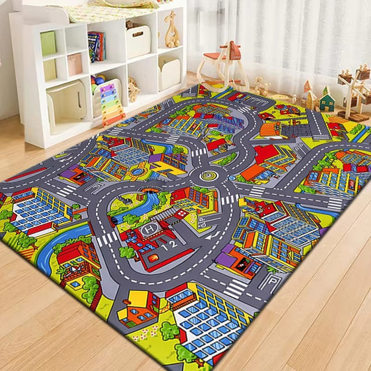 Play Mat Road Game Carpet for Kids Modern Play Area | Raxiko
