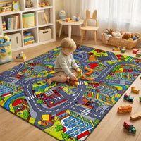 Play Mat Road Game Carpet for Kids Modern Play Area | Raxiko