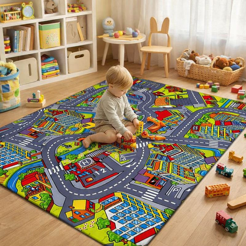 Play Mat Road Game Carpet for Kids Modern Play Area | Raxiko