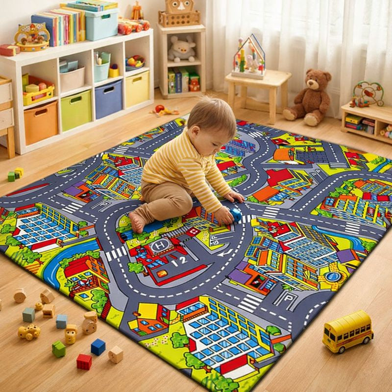 Play Mat Road Game Carpet for Kids Modern Play Area | Raxiko