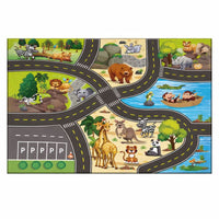 Play Mat Road Game Carpet with Animal Print | Rovinka