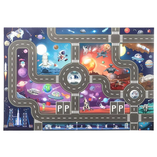 Play Mat Space City Road Map Kids Play Rug | Astrilo