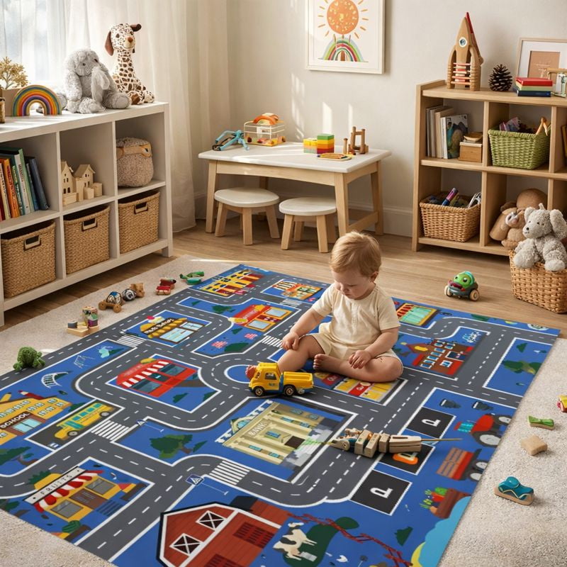 Play Mat Traffic City Road Play Rug Kids Room | Roadivo