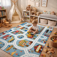 Play Mat Traffic City Road Rug for Kids Playroom | Revena