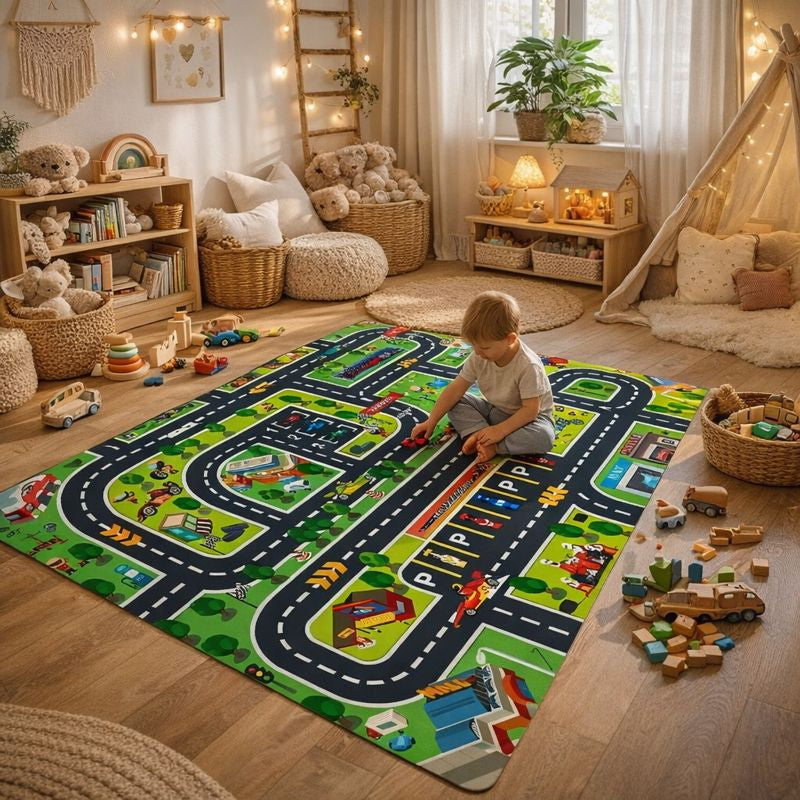 Play Mat Traffic Road Rug Kids Playroom City Design | Ravino