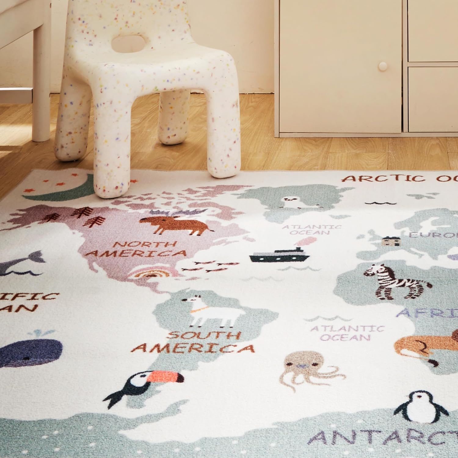 Play Mat World Map Rug for Learning Geography | Ocevia