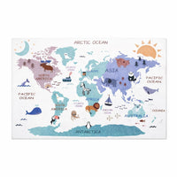 Play Mat World Map Rug for Learning Geography | Ocevia