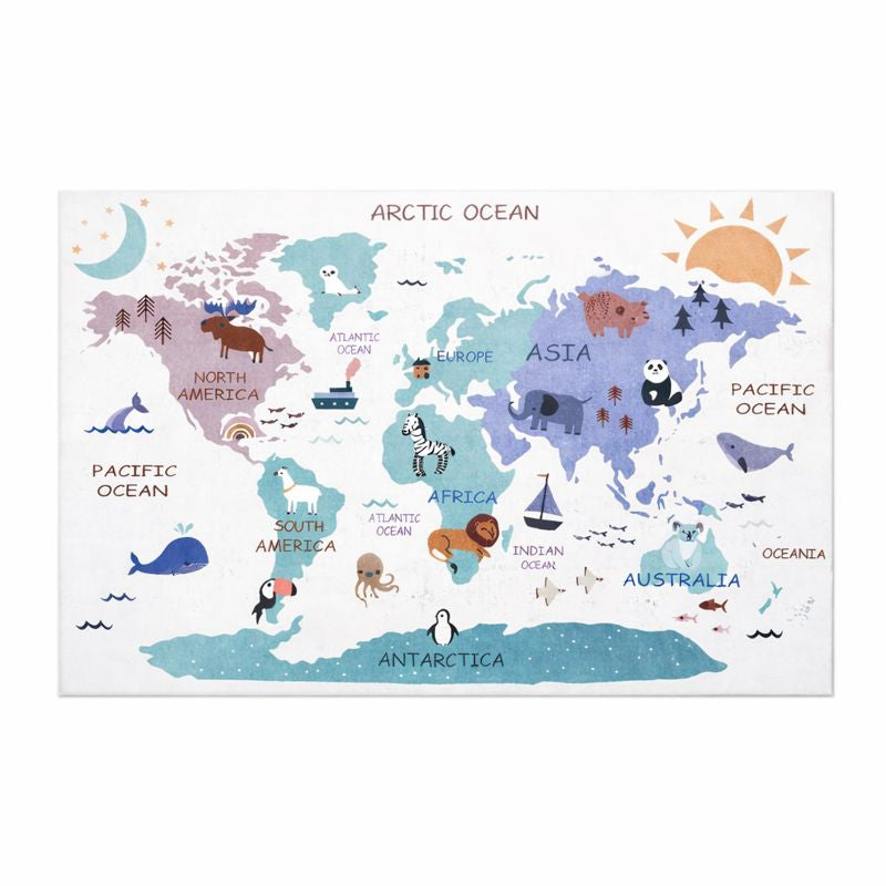 Play Mat World Map Rug for Learning Geography | Ocevia