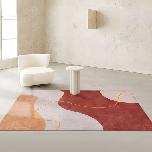 Polyester Rug with Colour Block Scandinavian Design | Auvira