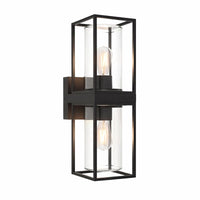 Rectangular Metal Glass Wall Light Outdoor | Silvaro