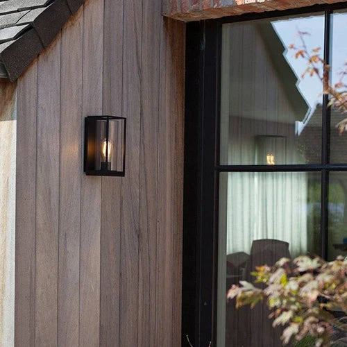 Rectangular Metal Glass Wall Light Outdoor | Silvaro