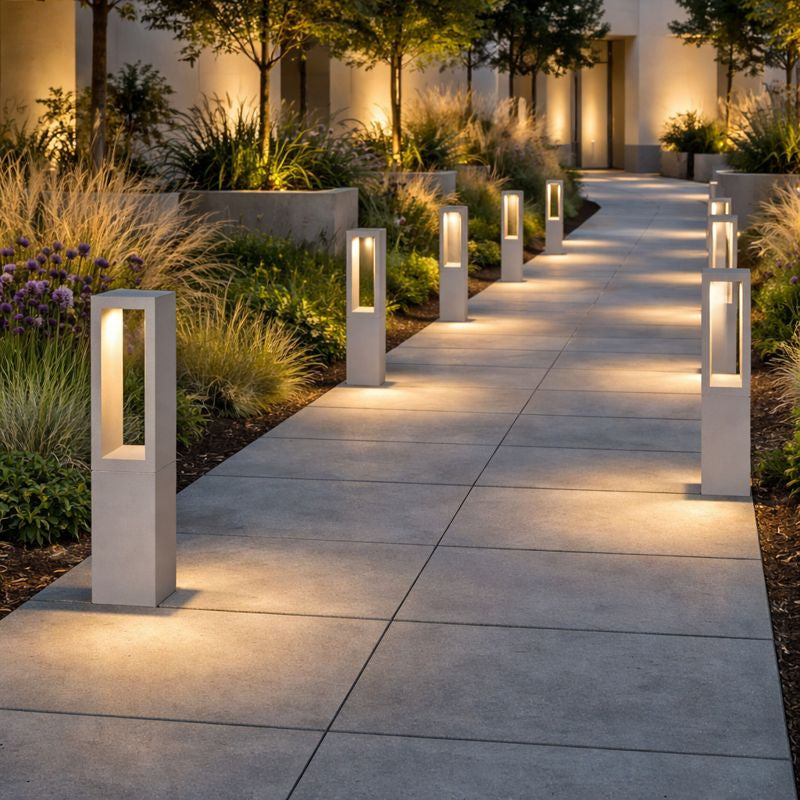 Rectangular Outdoor Path Light Metal Modern Garden | Wadilo