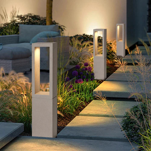 Rectangular Outdoor Path Light Metal Modern Garden | Wadilo