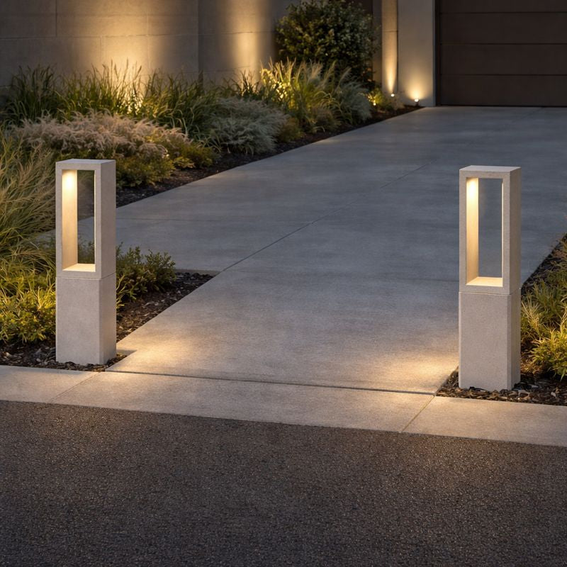 Rectangular Outdoor Path Light Metal Modern Garden | Wadilo