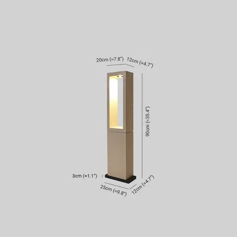Rectangular Outdoor Path Light Metal Modern Garden | Wadilo