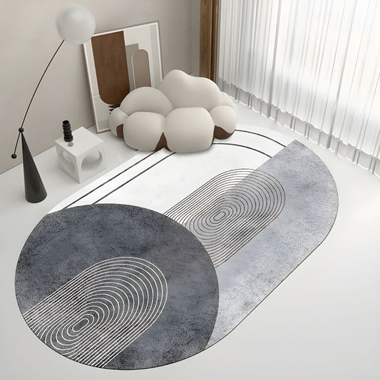 Rug Geometric Oval Scandinavian Polyester Finish | Tomira